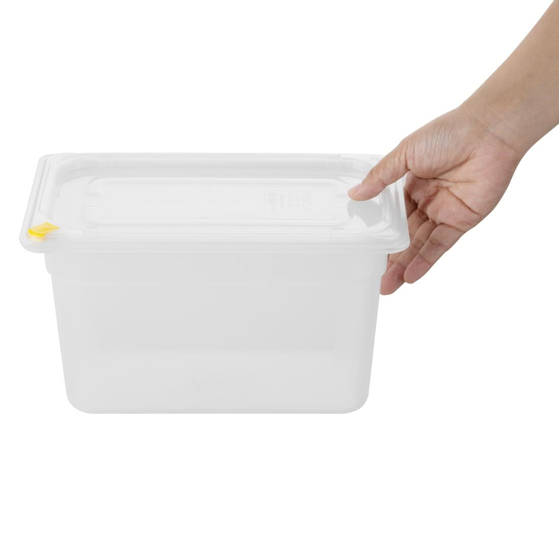 Hygiplas Click PP 1/4 GN Container with Lid & 7 Colour Clips 150mm 3.7Ltr (4 Pack) - FZ096