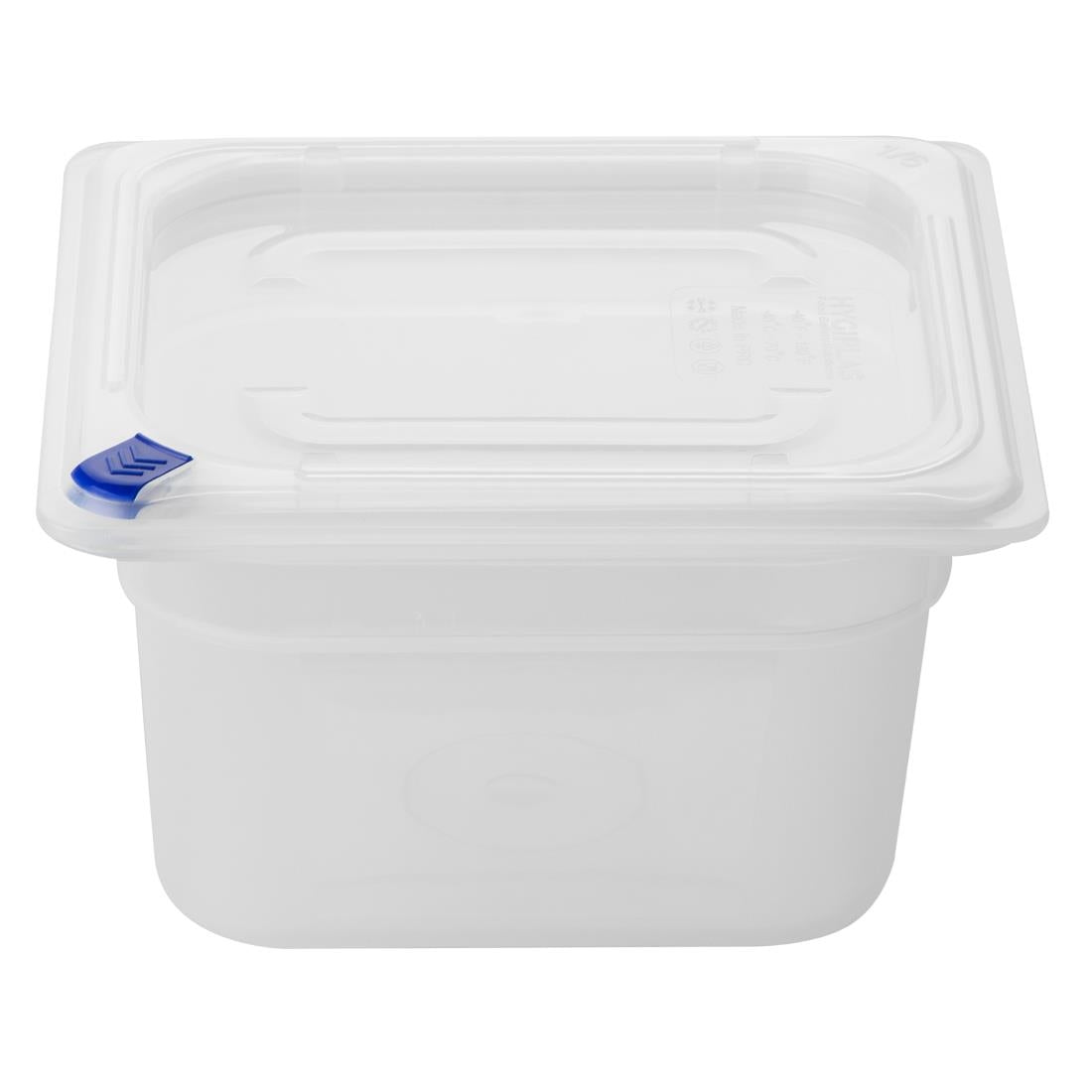 Hygiplas Click PP 1/6 GN Container with Lid & 7 Colour Clips 100mm 1.5Ltr (4 Pack) - FZ097
