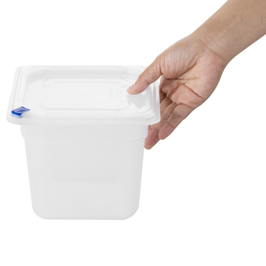 Hygiplas Click PP 1/6 GN Container with Lid & 7 Colour Clips 150mm 2.2Ltr (4 Pack) - FZ098