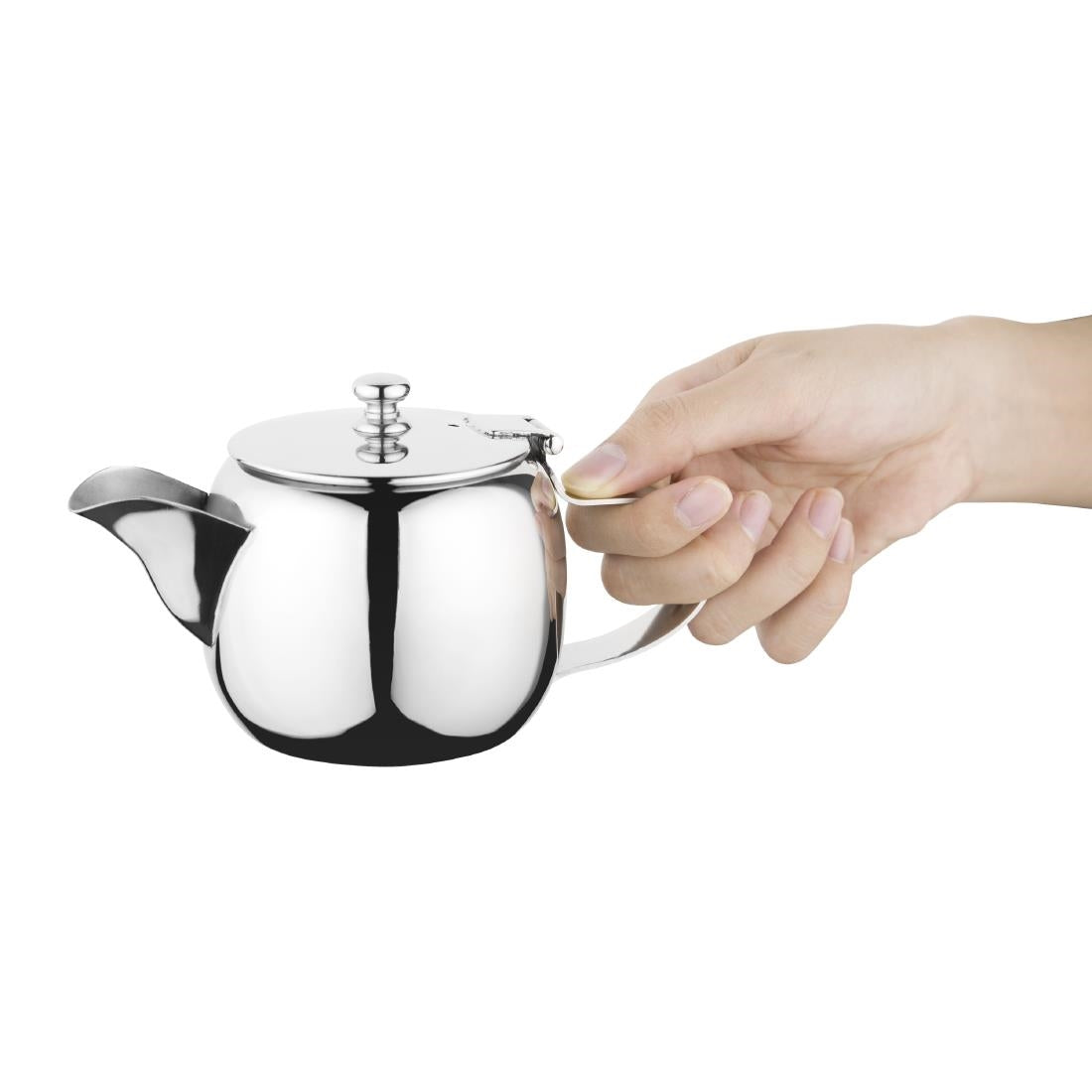 Olympia Non-Drip Tea Pot Stainless Steel 380ml - GC949