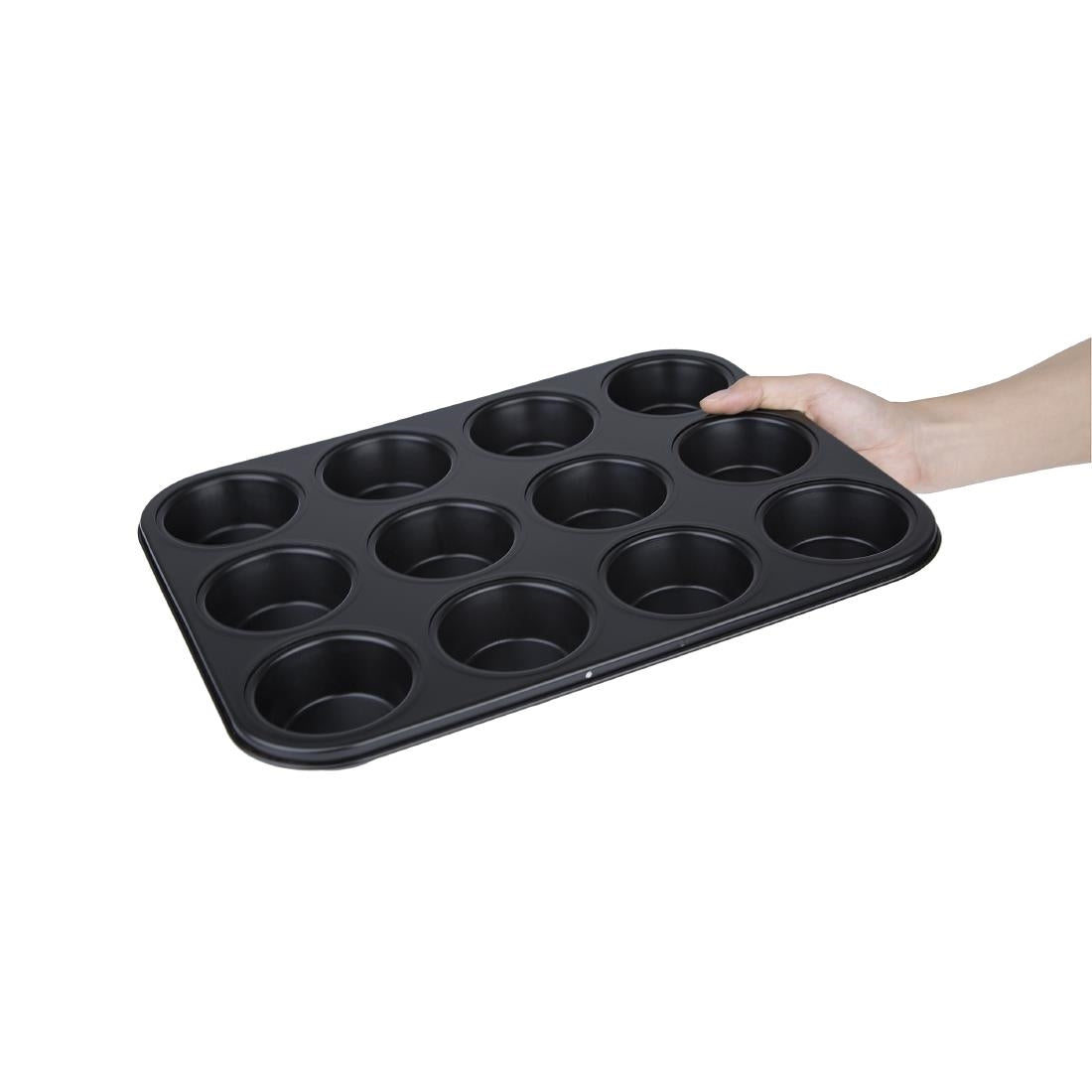 Vogue Carbon Steel Non-Stick Muffin Tray 12 Cup - GD011