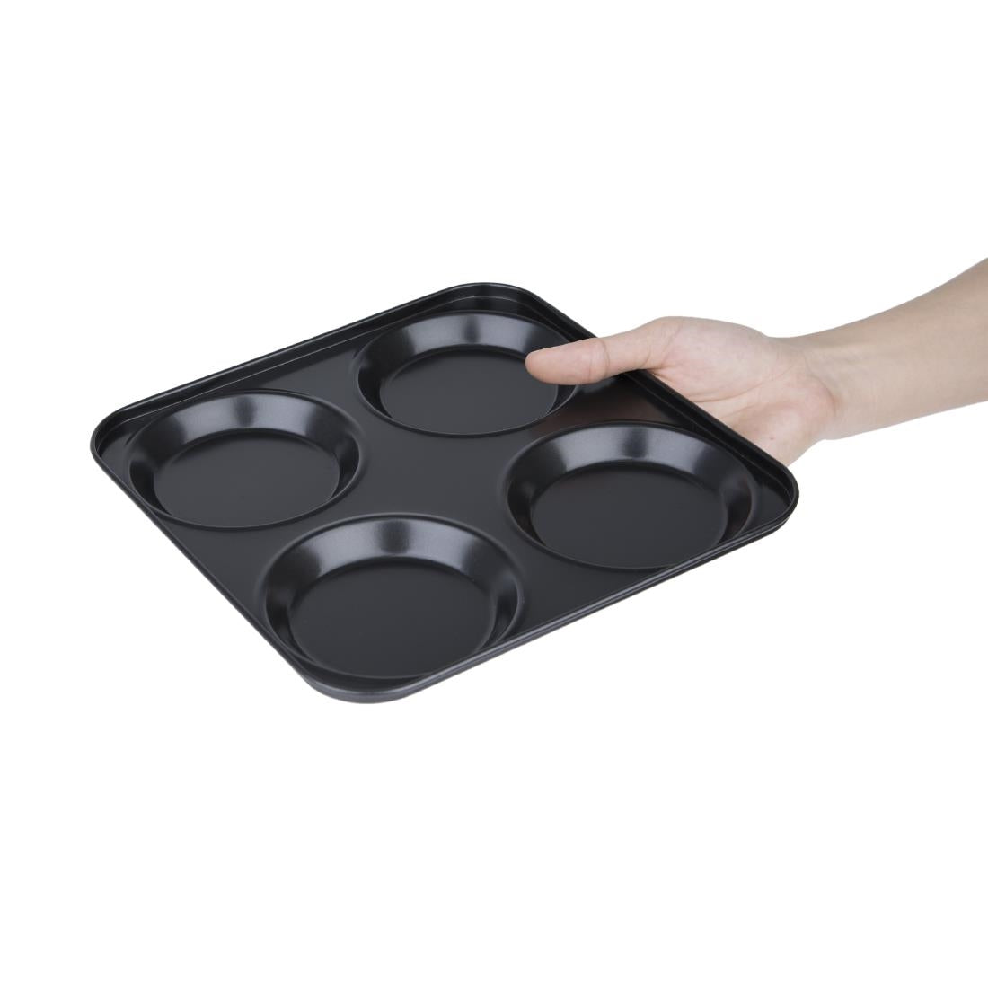 Vogue Carbon Steel Non-Stick Yorkshire Pudding Tray 4 Cup - GD012