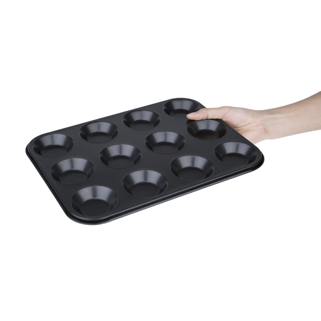 Vogue Carbon Steel Non-Stick Mini Muffin Tray 12 Cup - GD013