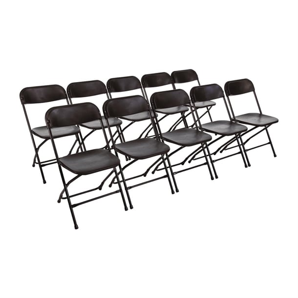 Bolero PP Folding Chairs Black (10 Pack) - GD386