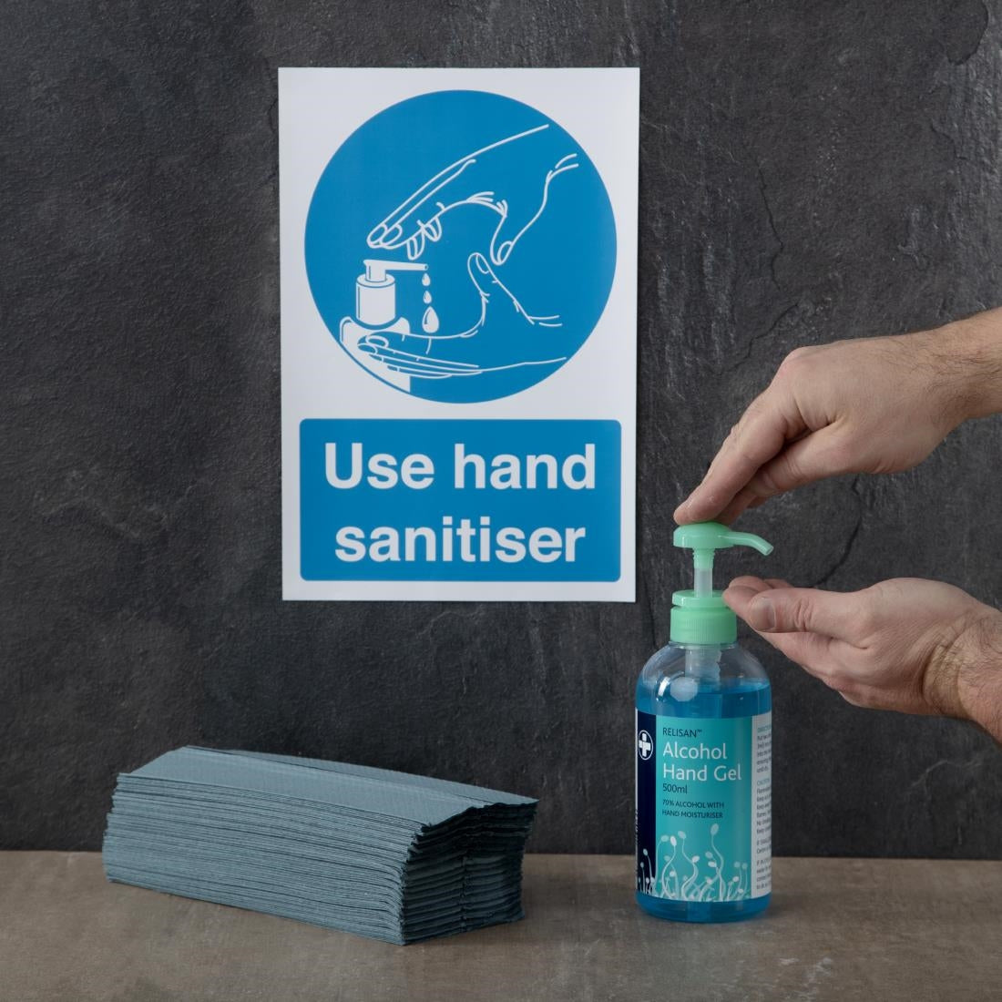 Jantex C Fold Hand Towels Blue 1-Ply (Pack of 12) - GD832