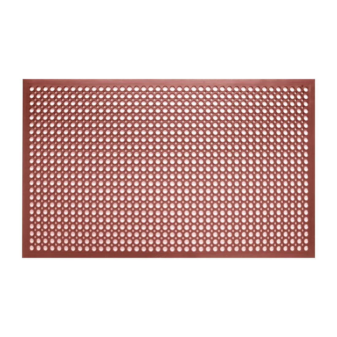 Jantex Rubber Grease-resistant Anti-Fatigue Mat Red - 1500 x 900mm - GF017