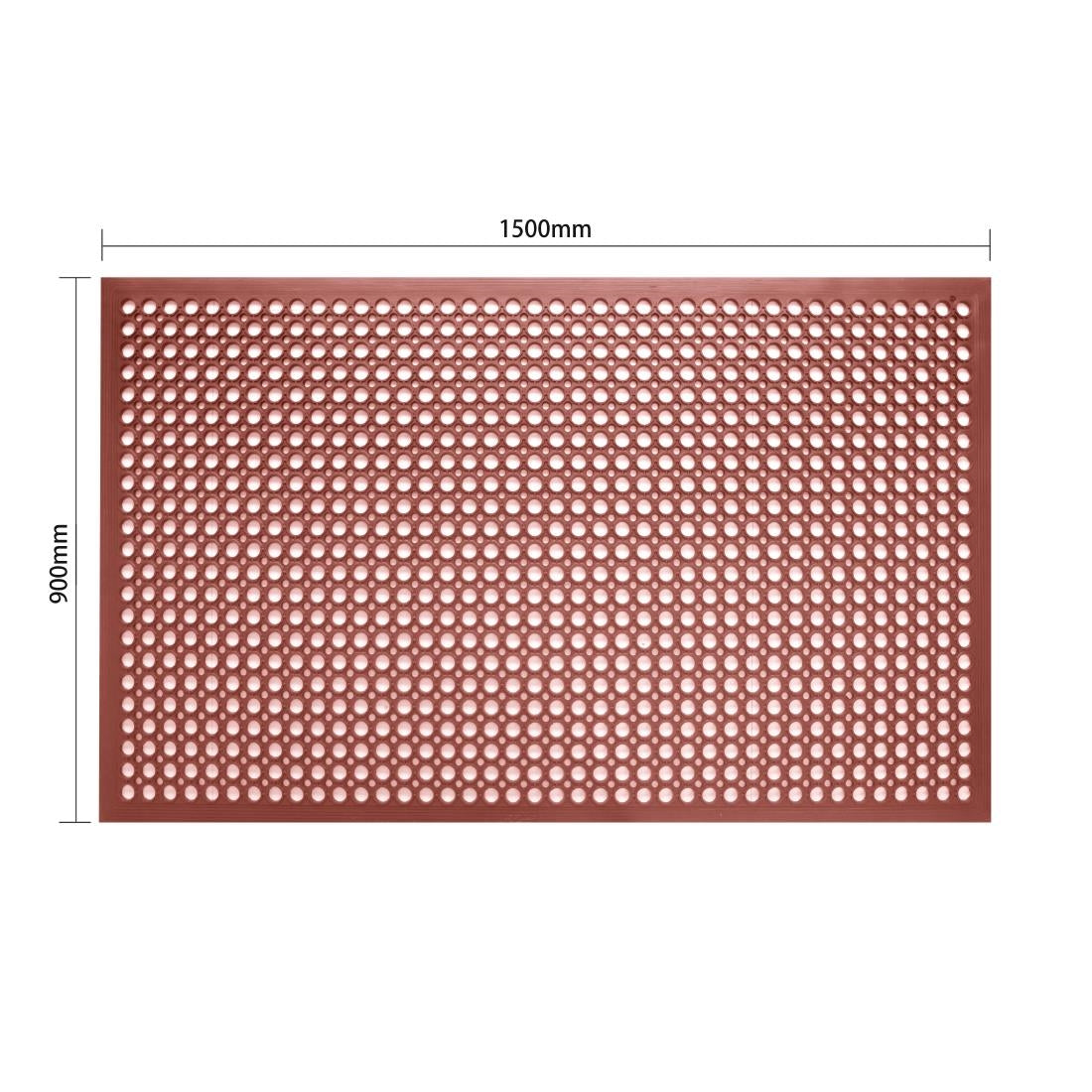 Jantex Rubber Grease-resistant Anti-Fatigue Mat Red - 1500 x 900mm - GF017