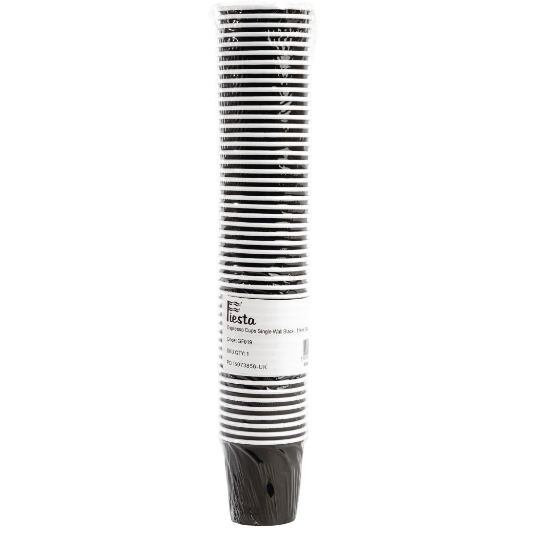 Fiesta Recyclable Espresso Takeaway Cups Black 114ml (Pack of 50) - GF019