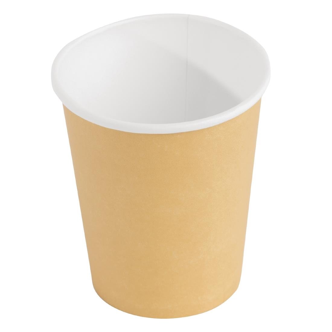 Fiesta Recyclable Takeaway Coffee Cups Single Wall Brown 225ml (Pack of 50) - GF031