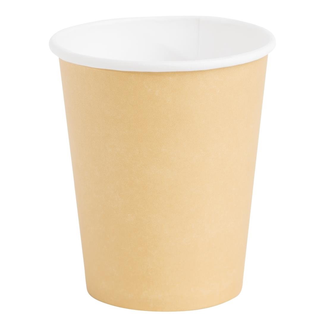 Fiesta Recyclable Takeaway Coffee Cups Single Wall Brown 225ml (Pack of 50) - GF031