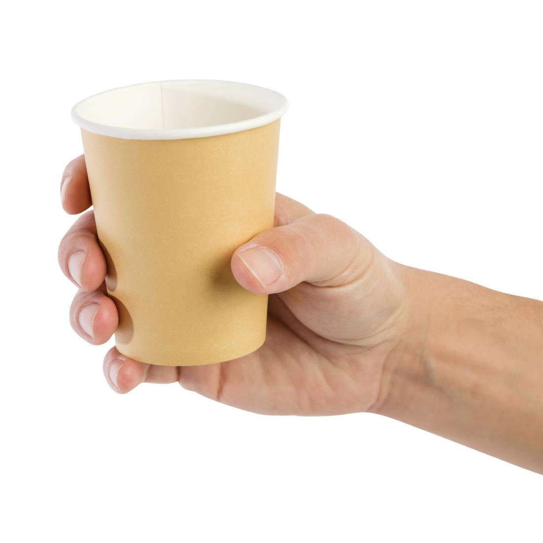 Fiesta Recyclable Takeaway Coffee Cups Single Wall Brown 225ml (Pack of 1000) - GF030