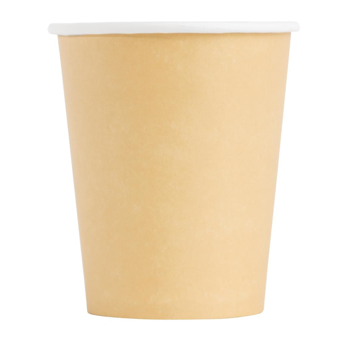 Fiesta Recyclable Takeaway Coffee Cups Single Wall Brown 225ml (Pack of 1000) - GF030