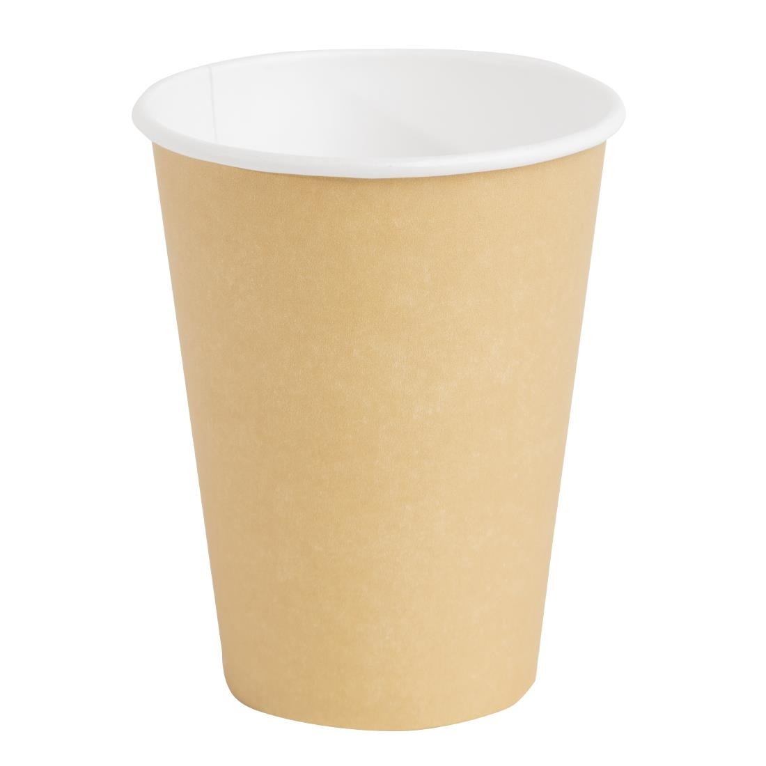 Fiesta Recyclable Takeaway Coffee Cups Single Wall Brown 340ml (Pack of 50) - GF033