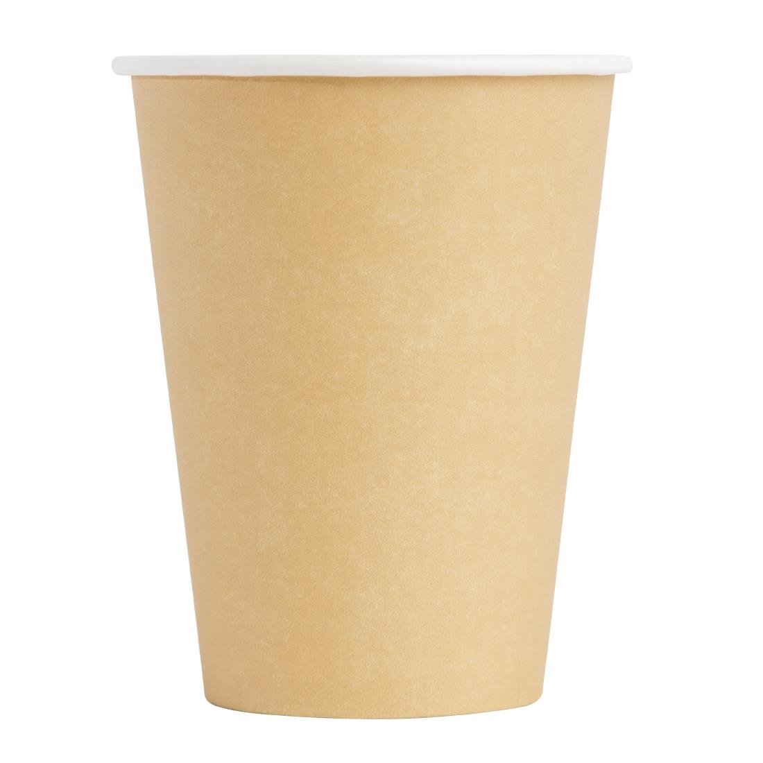 Fiesta Recyclable Takeaway Coffee Cups Single Wall Brown 340ml (Pack of 50) - GF033