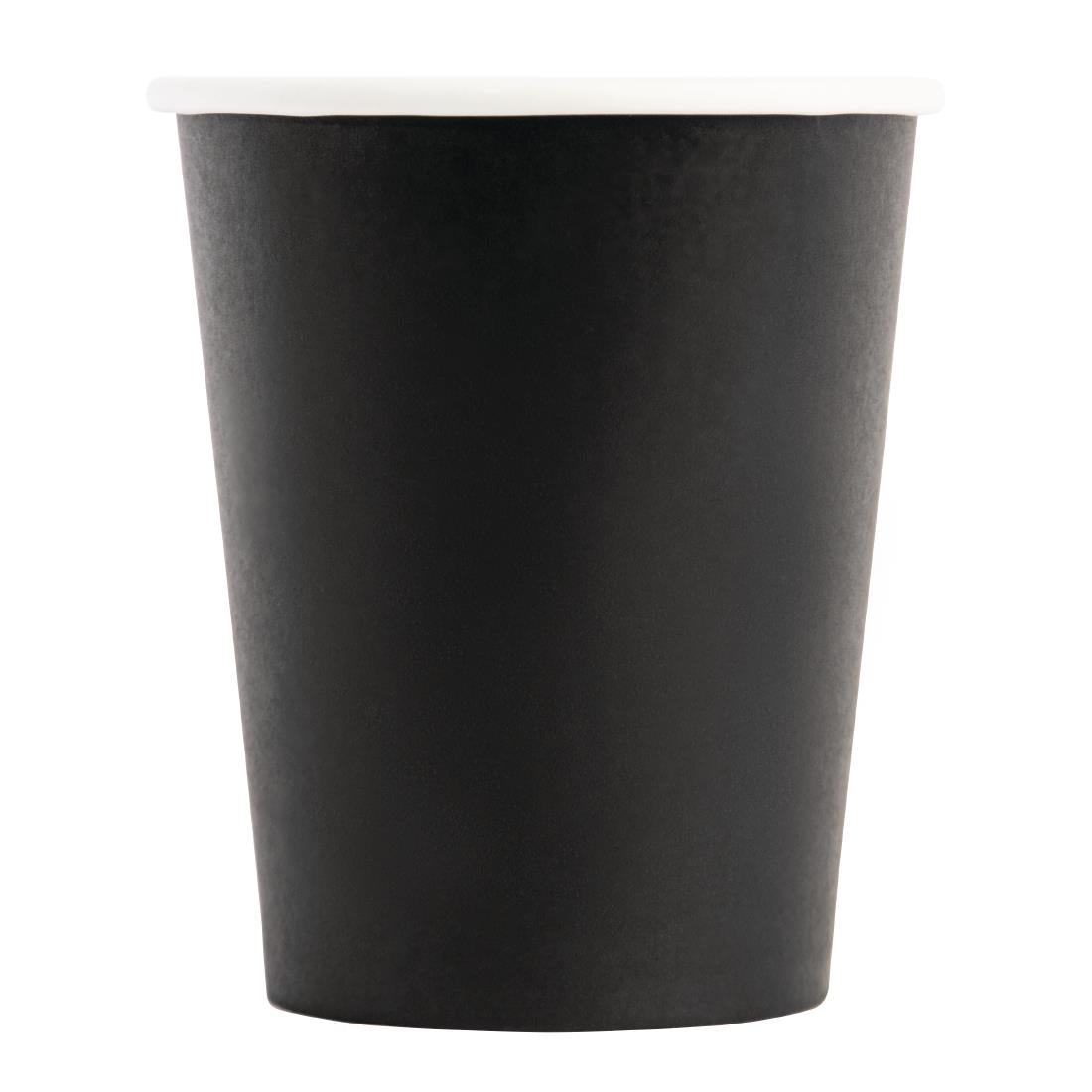 Fiesta Recyclable Takeaway Coffee Cups Single Wall Black 225ml (Pack of 1000) - GF040