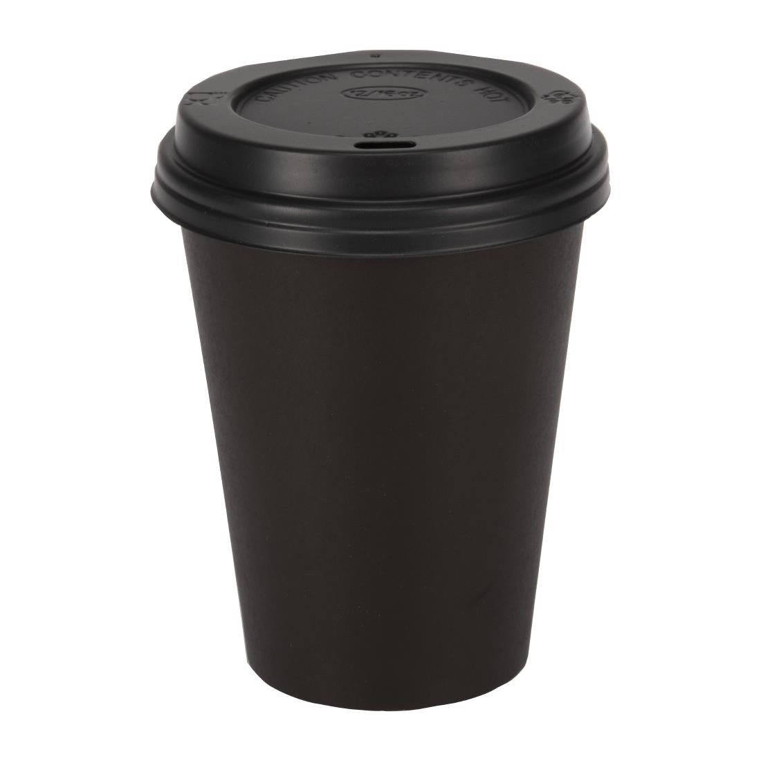 Fiesta Recyclable Takeaway Coffee Cups Single Wall Black 340ml (Pack of 1000) - GF042