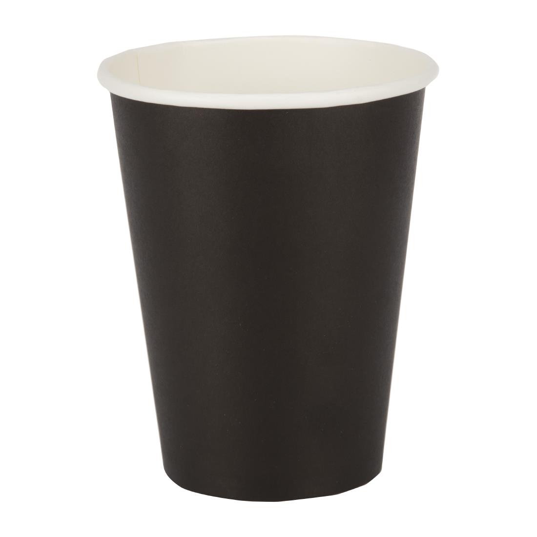Fiesta Recyclable Takeaway Coffee Cups Single Wall Black 340ml (Pack of 1000) - GF042