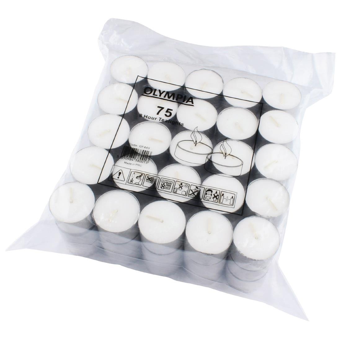 Olympia 8 Hour Tealights (75 Pack) - GF449