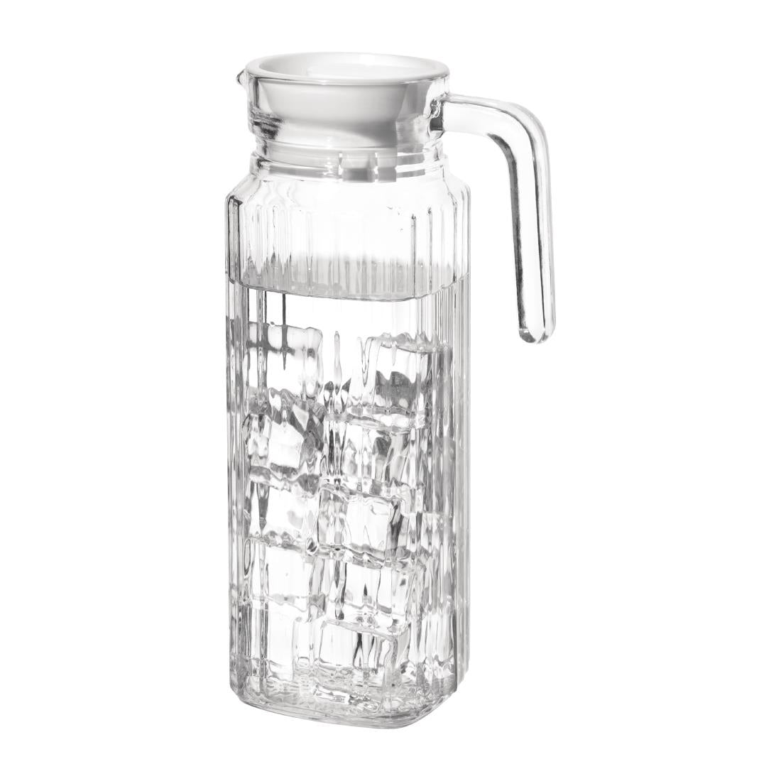 Olympia Ribbed Glass Jugs 1Ltr (6 Pack) - GF922