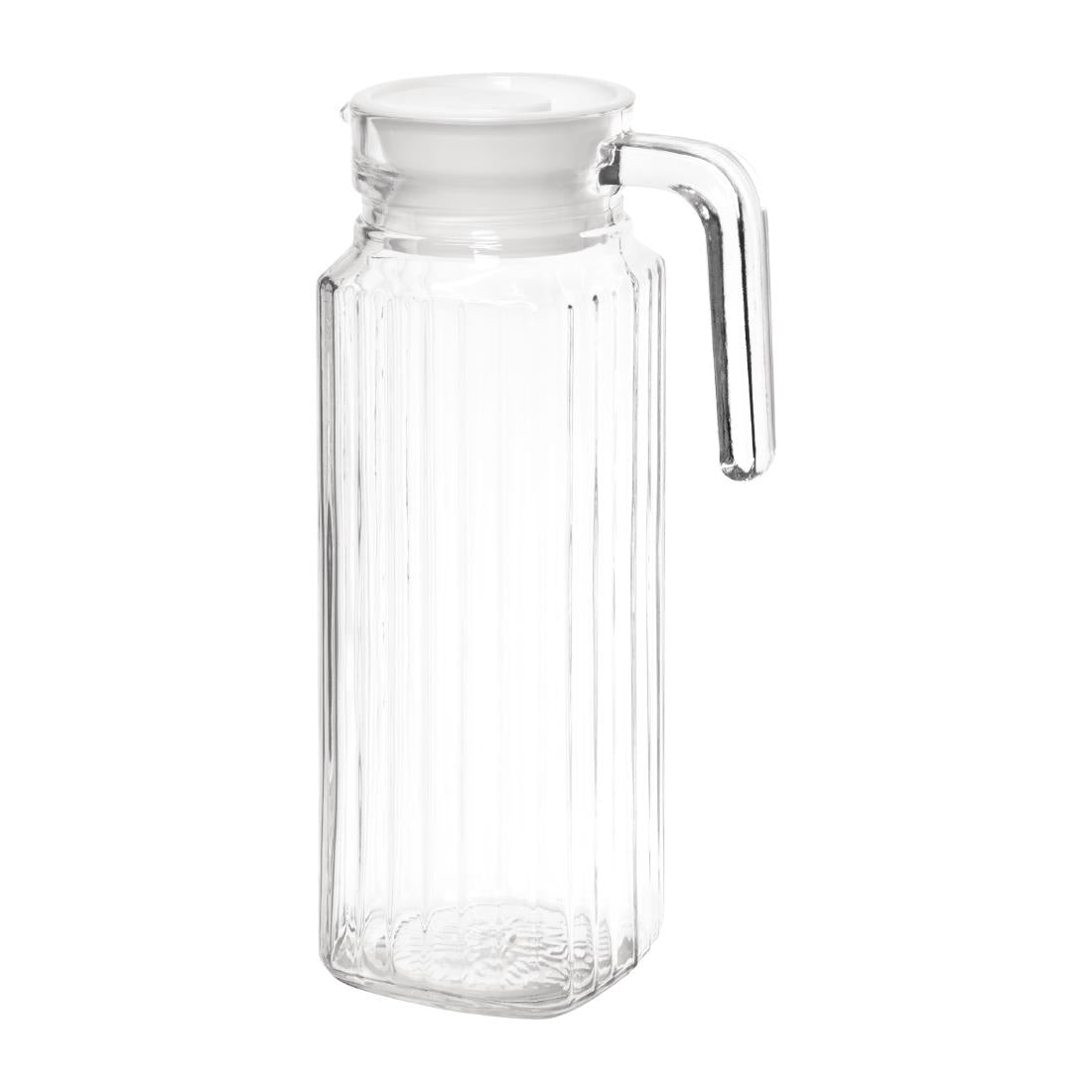 Olympia Ribbed Glass Jugs 1Ltr (6 Pack) - GF922