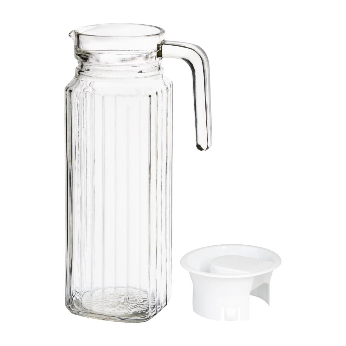 Olympia Ribbed Glass Jugs 1Ltr (6 Pack) - GF922