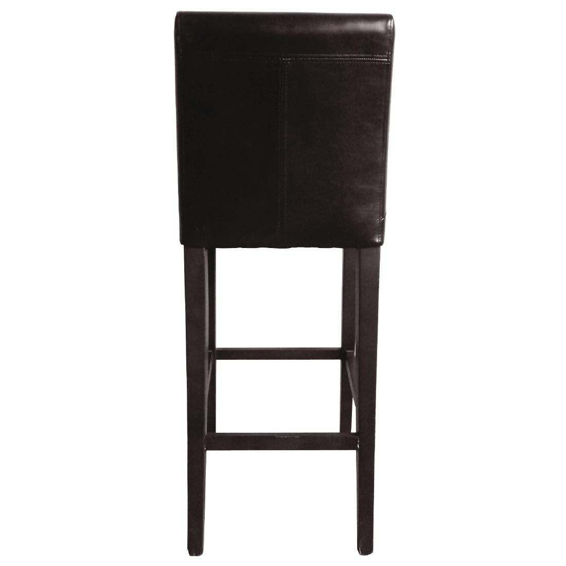 Bolero Dark Brown Faux Leather Wooden Bar Stool - GG652