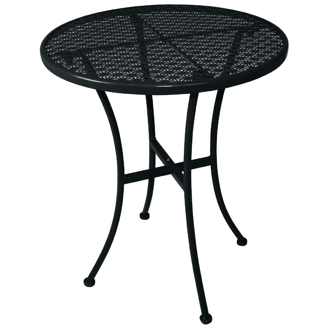 Bolero Black Steel Patterned Round Bistro Table Black 600mm - GG705