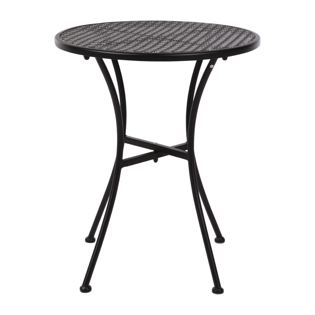 Bolero Black Steel Patterned Round Bistro Table Black 600mm - GG705
