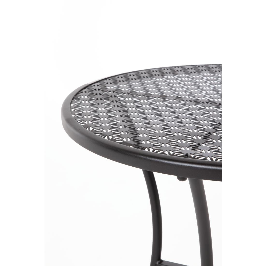 Bolero Black Steel Patterned Round Bistro Table Black 600mm - GG705