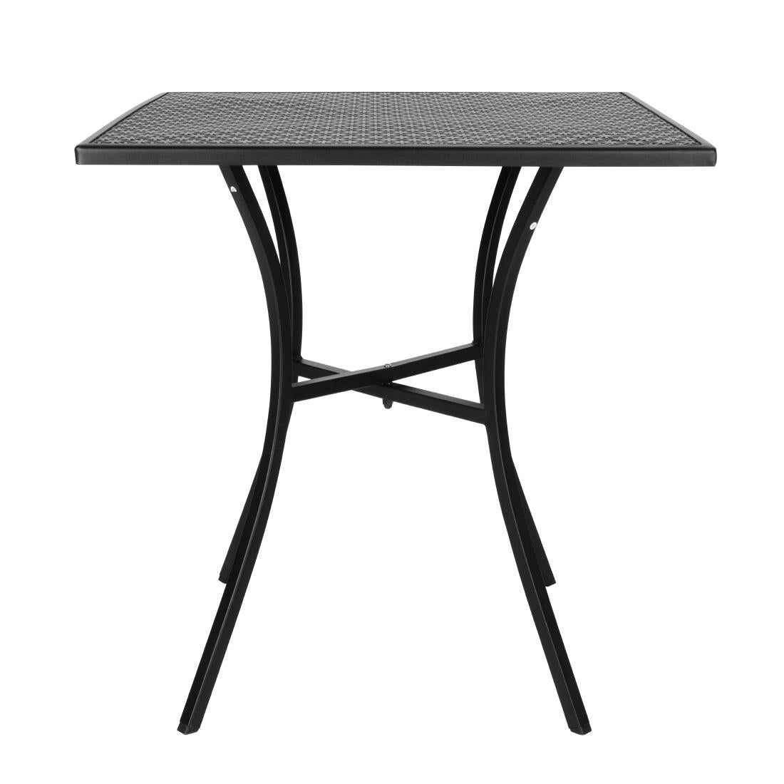 Bolero Black Steel Patterned Square Bistro Table 700mm - GG706