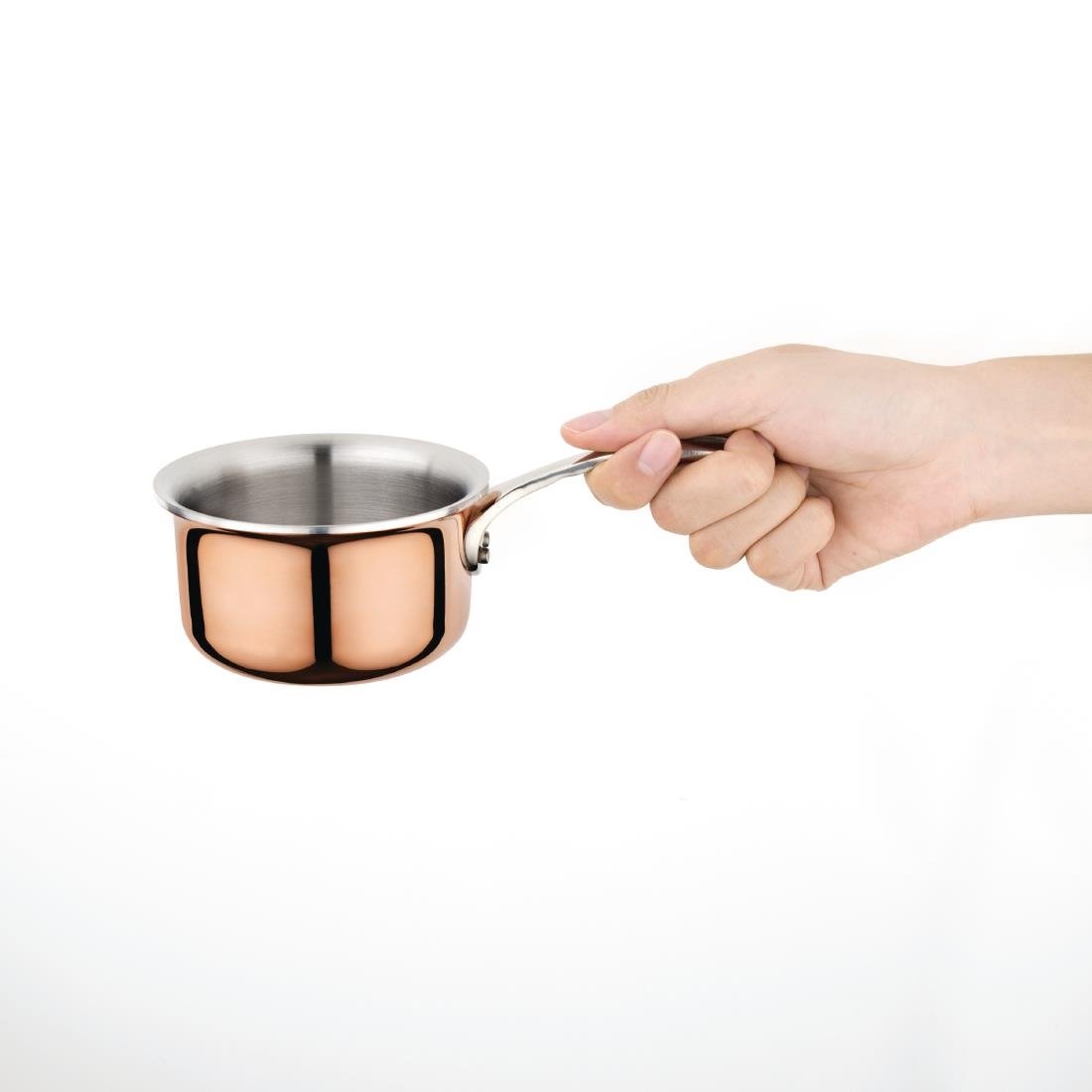 Vogue Mini Copper Tri Wall Saucepan 330ml - GG756