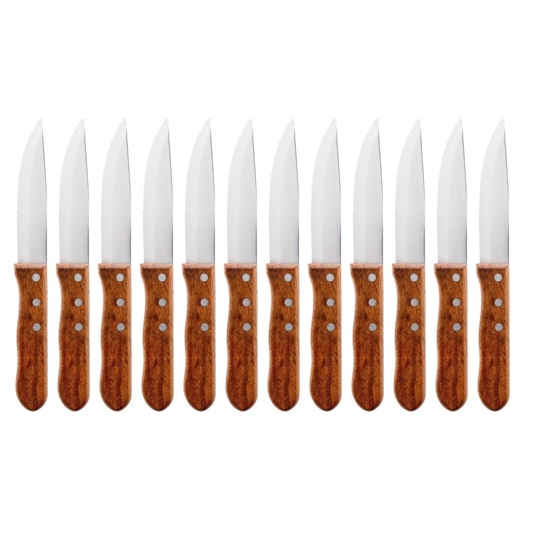 Olympia Jumbo Steak Knives Rosewood Handle 250mm (12 Pack) - GG819