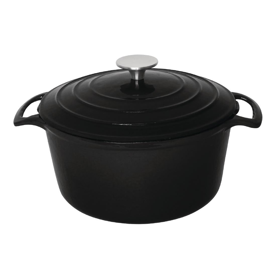 Vogue Black Round Casserole Dish 4Ltr - GH301