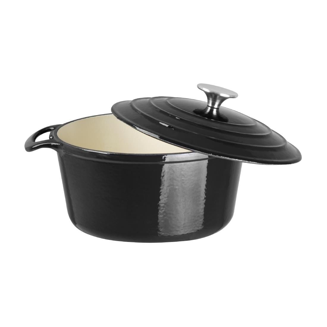 Vogue Black Round Casserole Dish 3.2Ltr - GH300