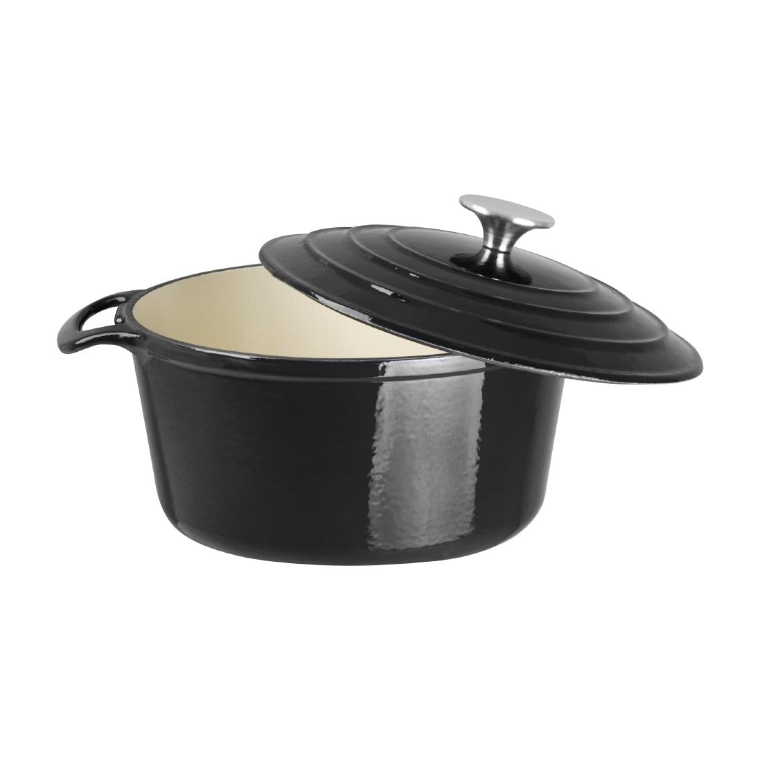 Vogue Black Round Casserole Dish 4Ltr - GH301