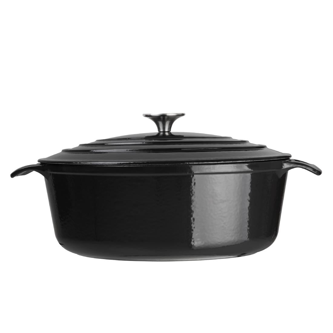 Vogue Black Oval Casserole Dish 5Ltr - GH306