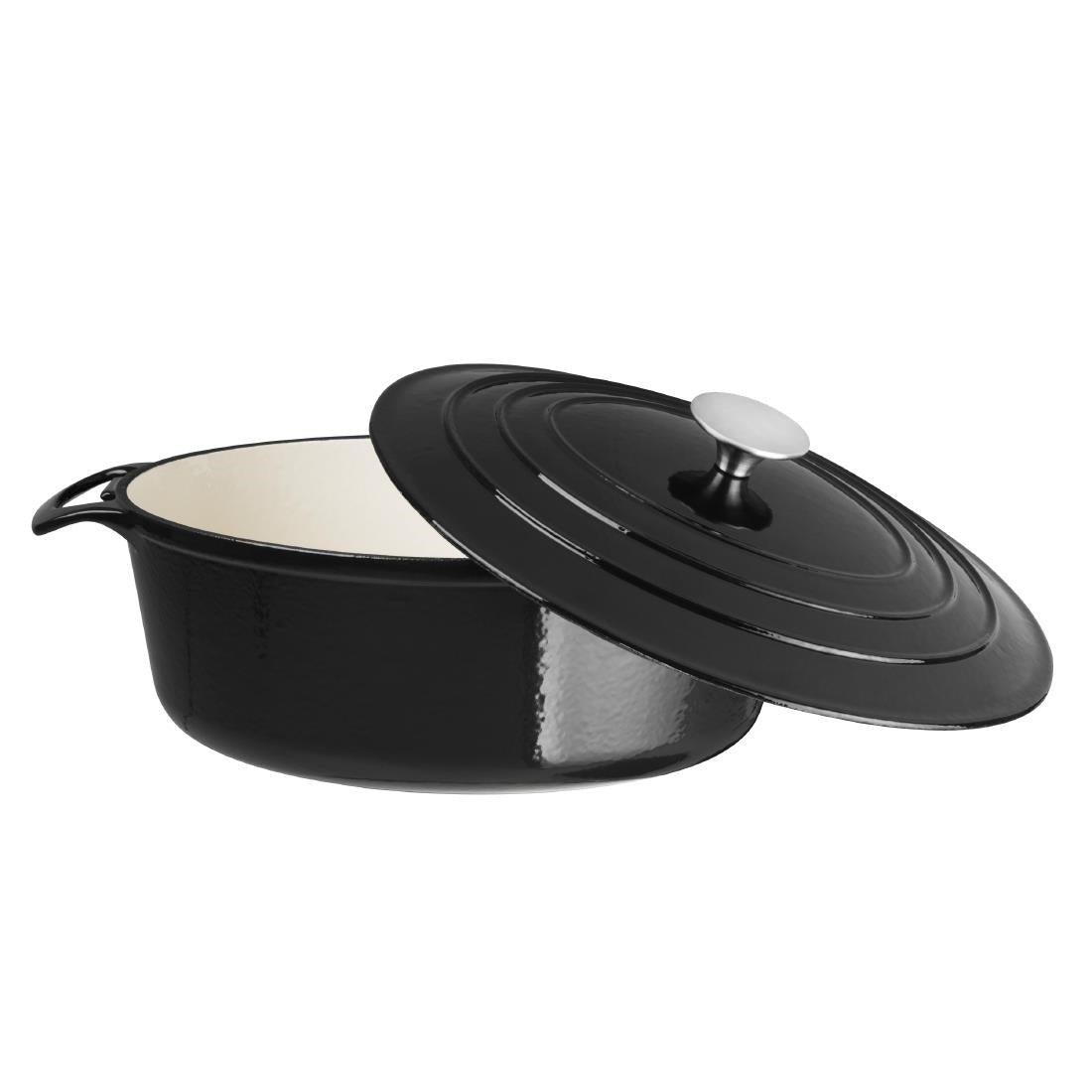 Vogue Black Oval Casserole Dish 5Ltr - GH306