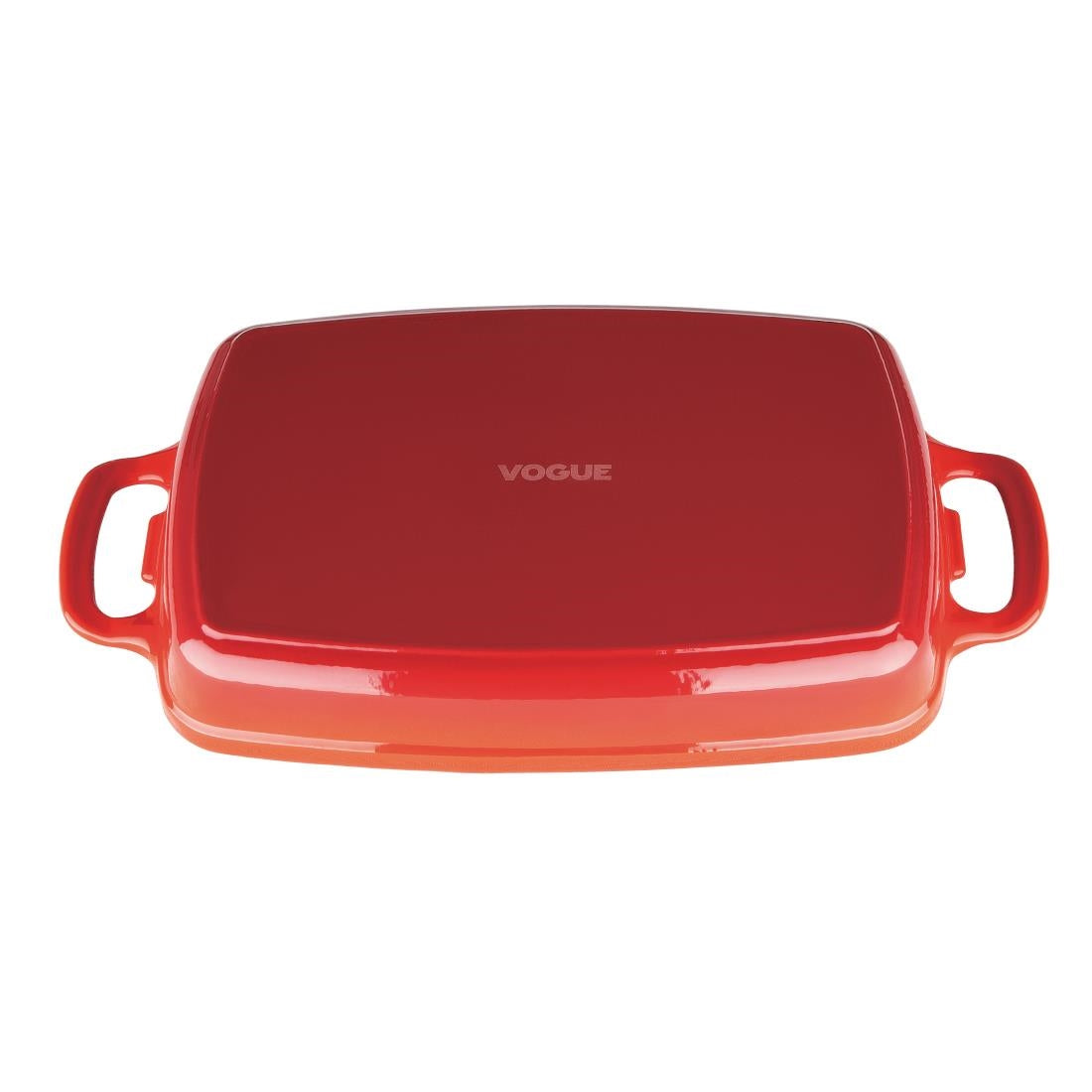 Vogue Red Rectangular Cast Iron Dish 1.8Ltr - GH319