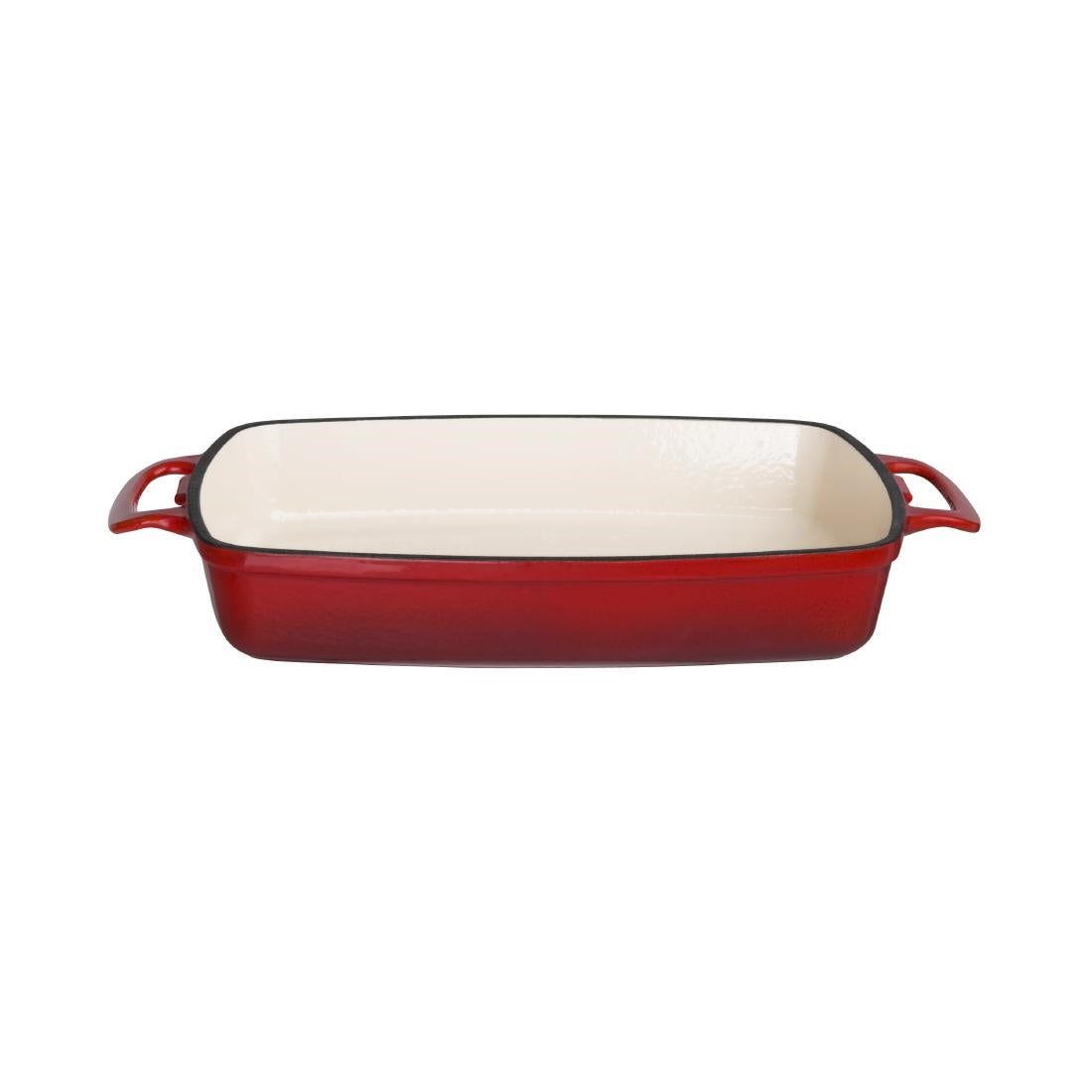 Vogue Red Rectangular Cast Iron Dish 1.8Ltr - GH319