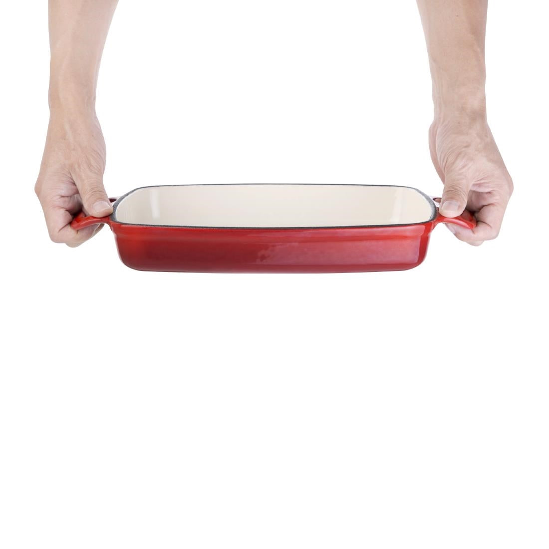Vogue Red Rectangular Cast Iron Dish 1.8Ltr - GH319