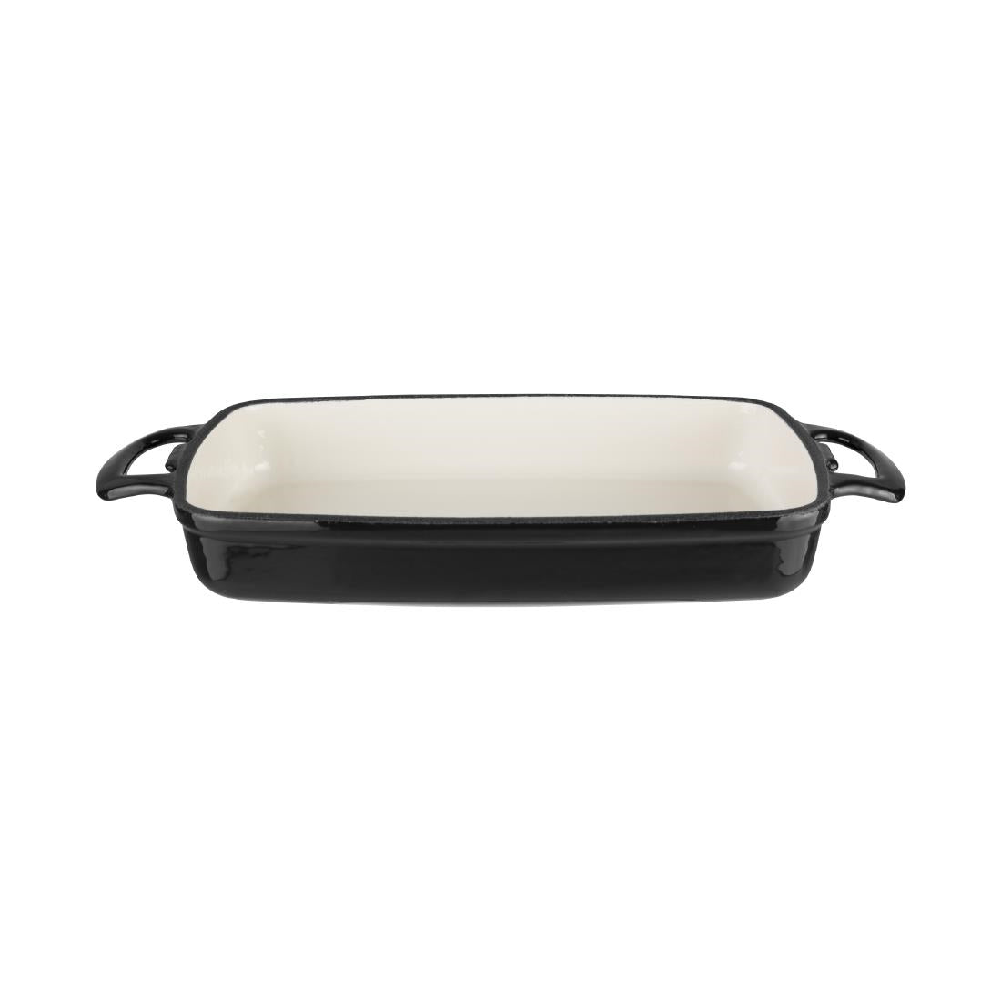 Vogue Black Rectangular Cast Iron Dish 2.8Ltr - GH324