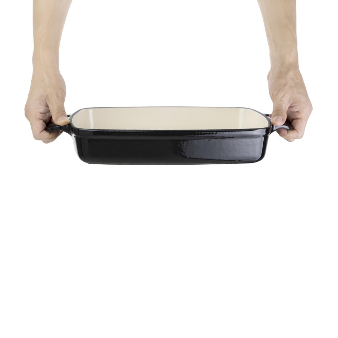 Vogue Black Rectangular Cast Iron Dish 2.8Ltr - GH324