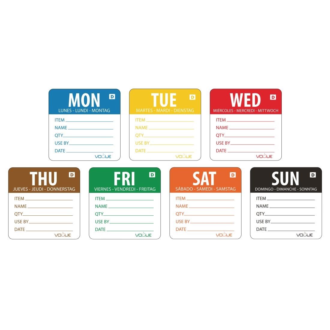 Vogue Dissolvable Labels Week Set - GH326