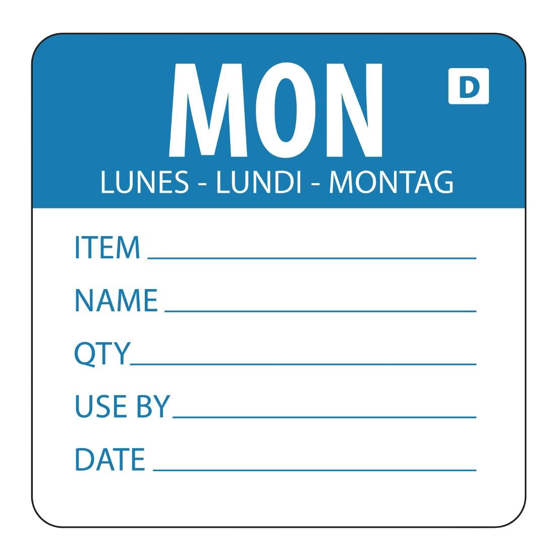 Vogue Dissolvable Day of the Week Labels Monday - GH351