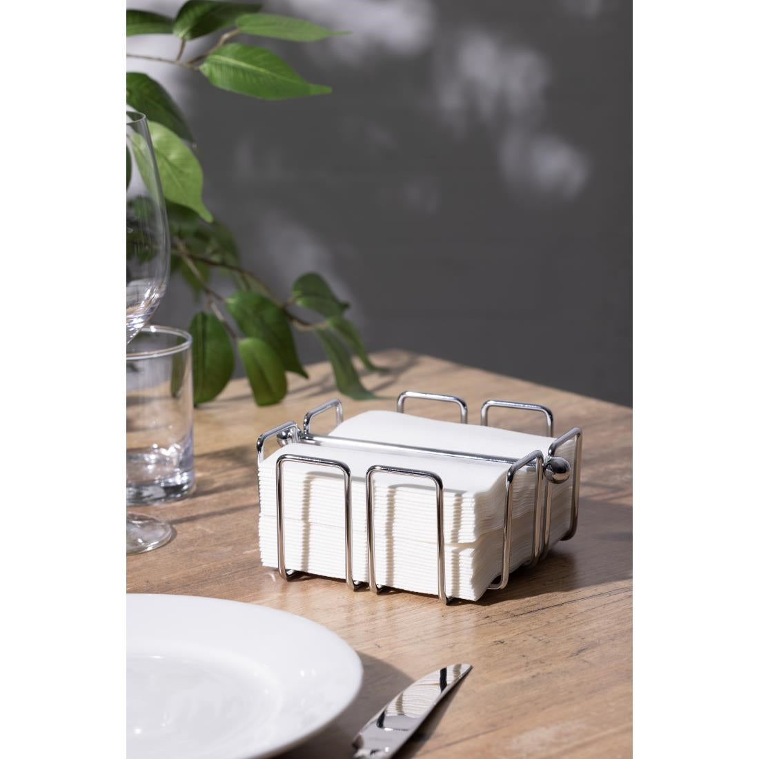 Olympia Cocktail Napkin Holder with Weight 140x140mm - GH407