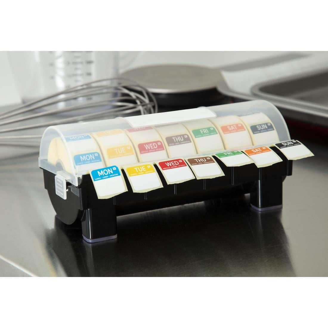 Vogue Removable Colour Coded Food Labels with 1" Dispenser - GH473