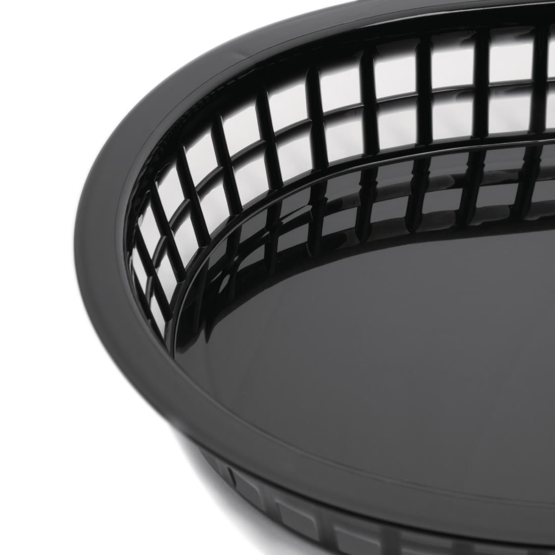 Olympia Oval Polypropylene Food Basket Black (6 Pack) - GH969