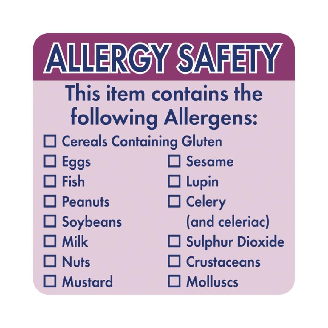 Vogue Allergen Food Labels - GJ058