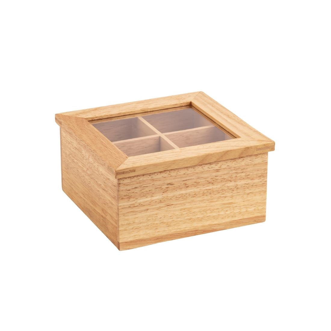 Olympia Mini Hevea Wood Tea Box with Lid - GL089
