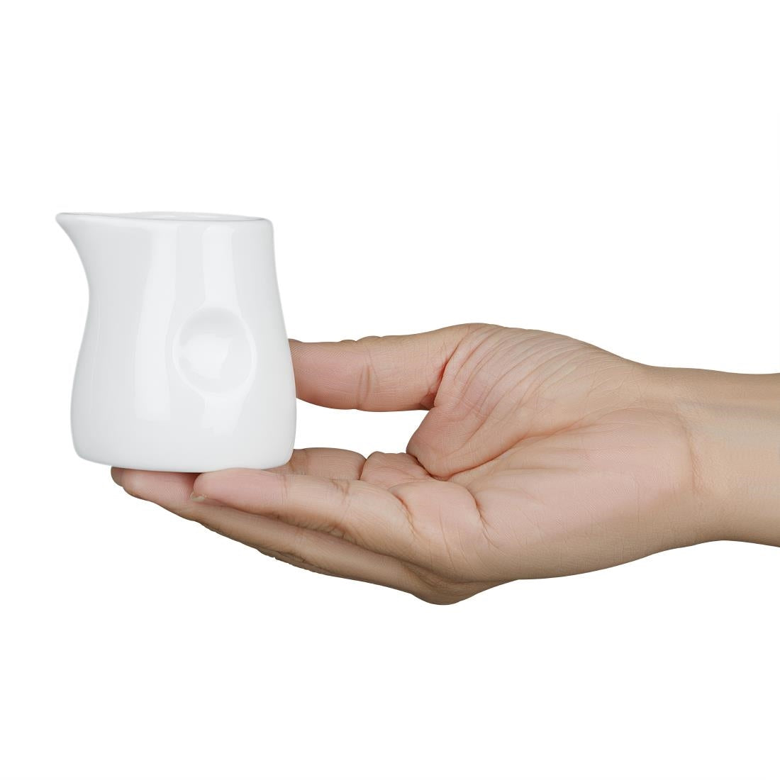 Olympia Whiteware Dimpled Milk Jugs 70ml (6 Pack) - GM366